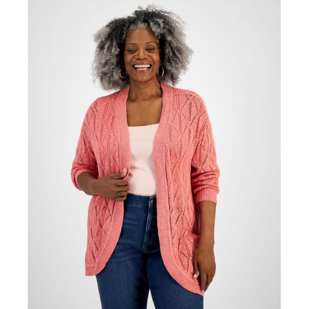 Style & Co. Plus Size Open-Front Pointelle Cardigan